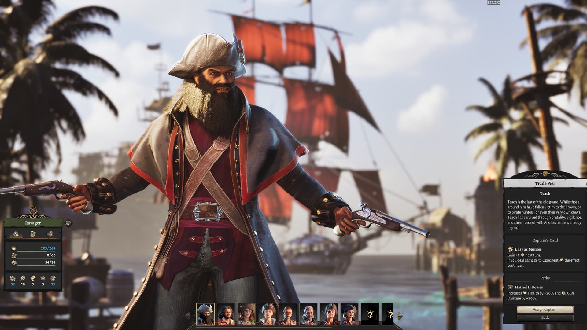 Corsair Cove captain and Trade Pier interface beside a docked ship